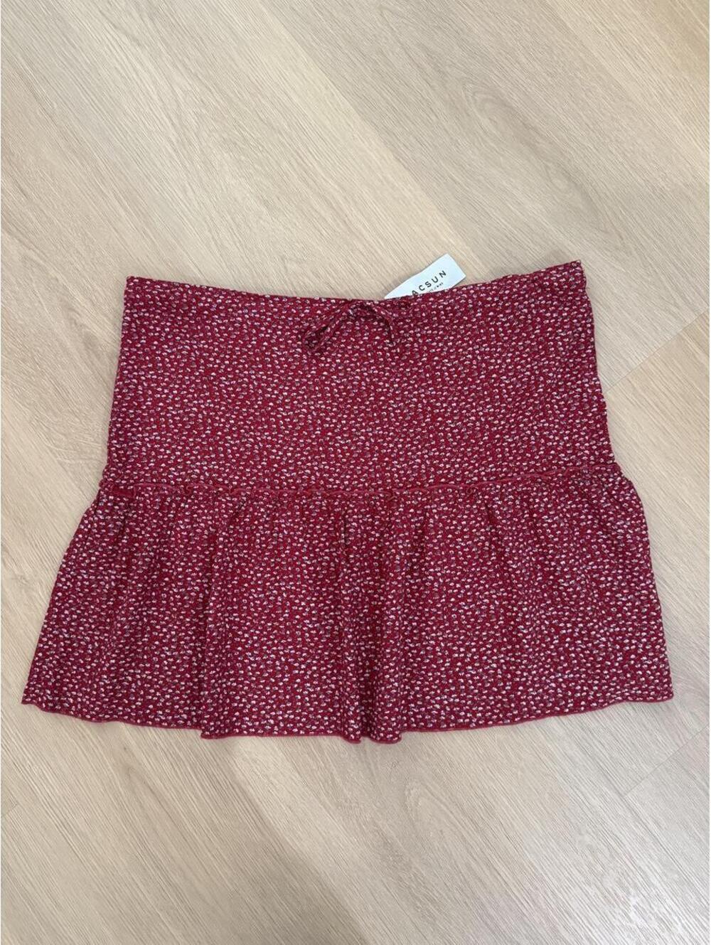 Brandy Melville Red Floral Kenzo Mini Skirt | OS